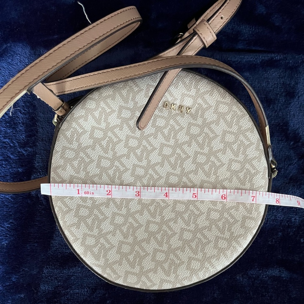 DKNY Cream and Tan Round Crossbody Bag - Picture 3 of 10